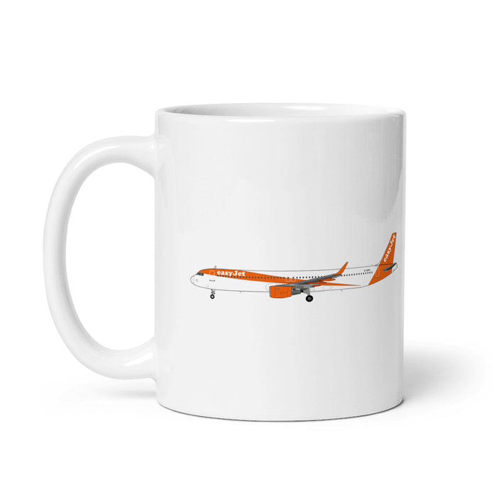 EasyJet Airbus A321 Coffee Mug - White - 11 oz - Right