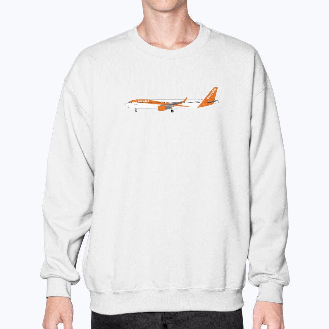 EasyJet Airbus A321 Unisex Sweatshirt - White - Model