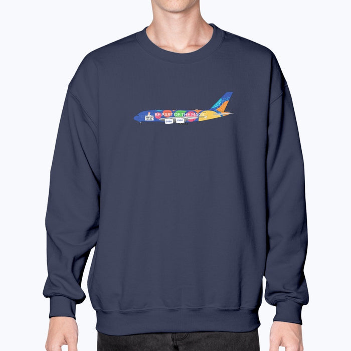 Emirates A380 Expo Unisex Sweatshirt - Navy - Model