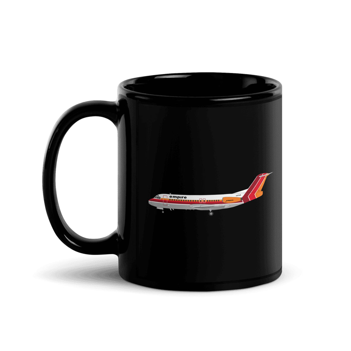 Empire Airlines F28-4000 Coffee Mug - Black - 11 oz - Right
