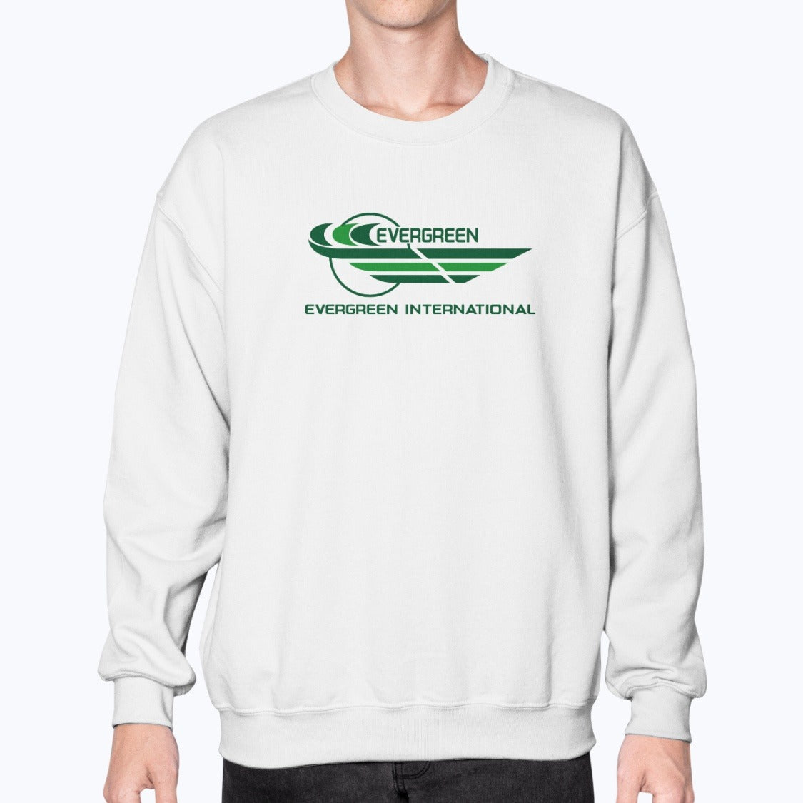 Evergreen Airlines Unisex Sweatshirt - White - Model