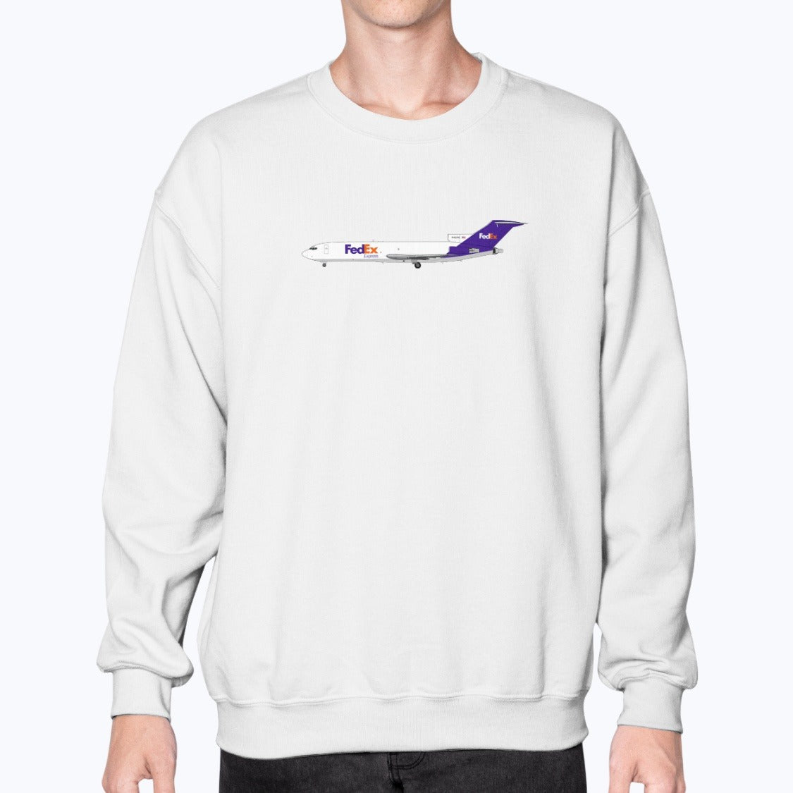 FedEx B727 Unisex Sweatshirt - White - Model