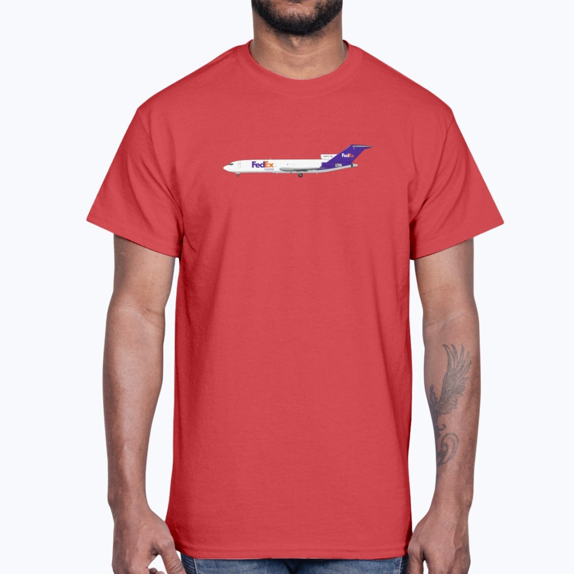 FedEx B727 Unisex T-Shirt - Red - Model