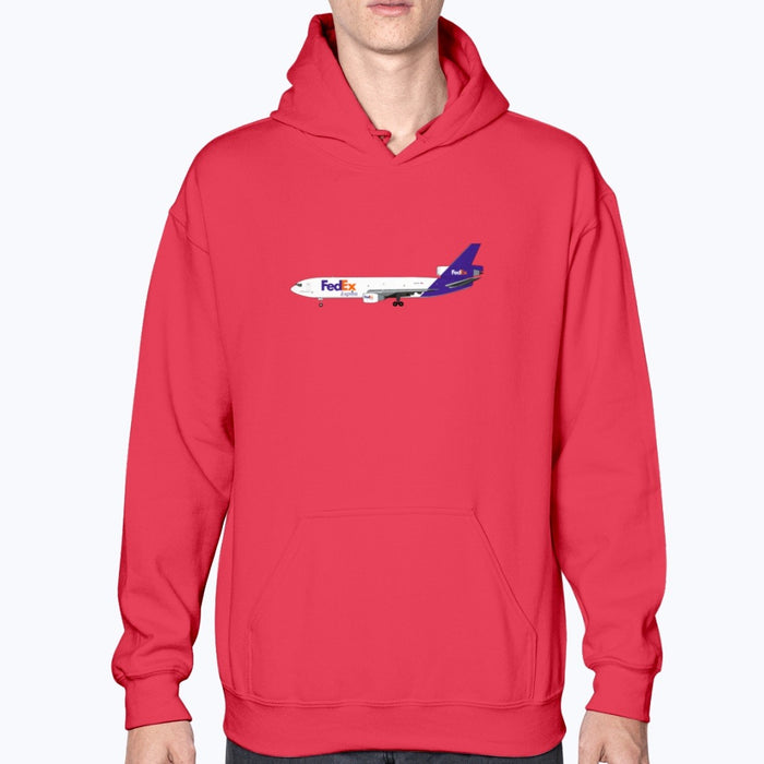 FedEx DC-10 Unisex Hoodie - Red - Model