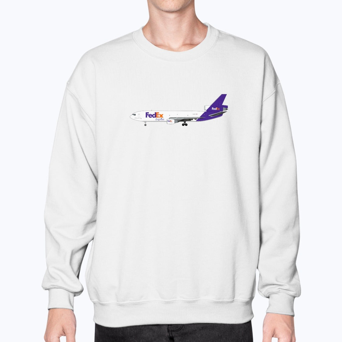 FedEx DC-10 Unisex Sweatshirt - White - Model