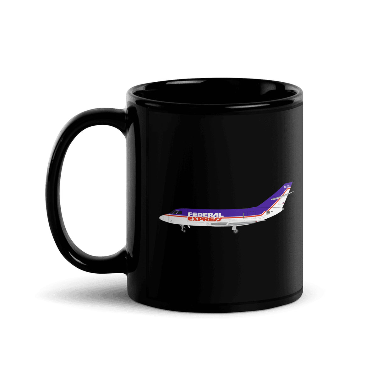 FedEx Express Dassault Falcon 20 Coffee Mug - Black - 11 oz - Right