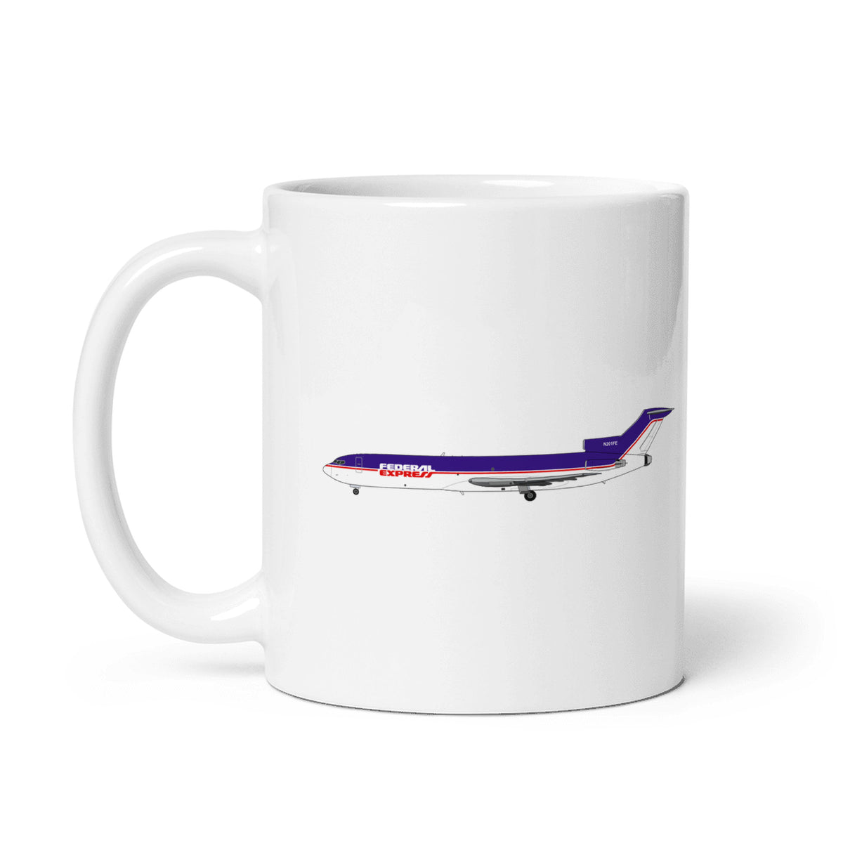 FedEx Express Old B727 Coffee Mug - White - 11 oz - Right