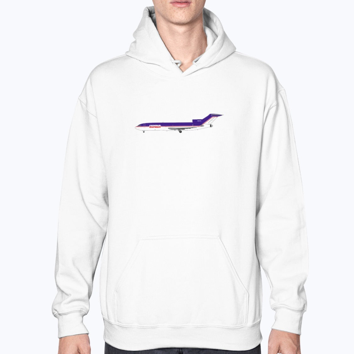 FedEx Old B727 Unisex Hoodie - White - Model