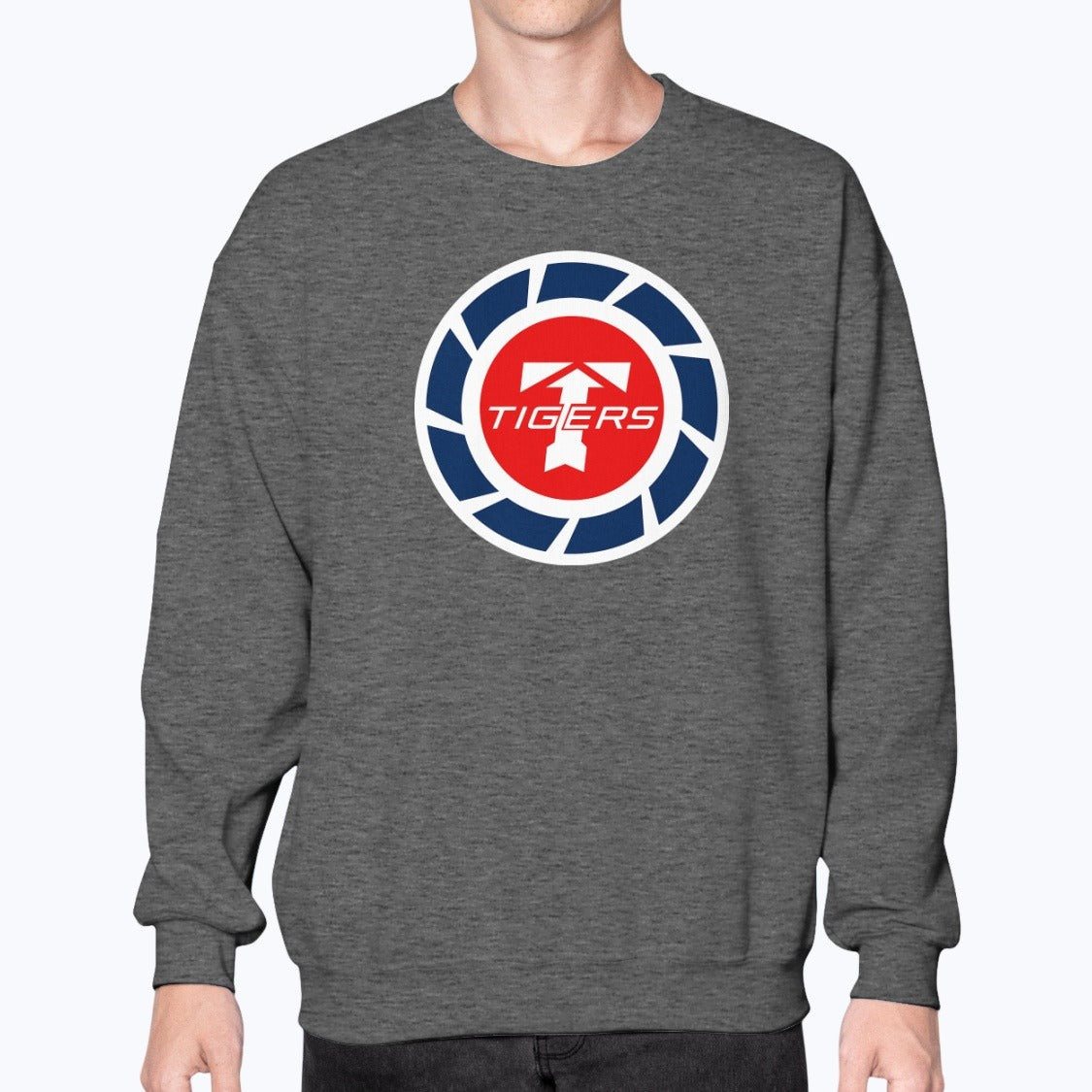 Flying Tiger Line Unisex Sweatshirt - Dark Heather - Model