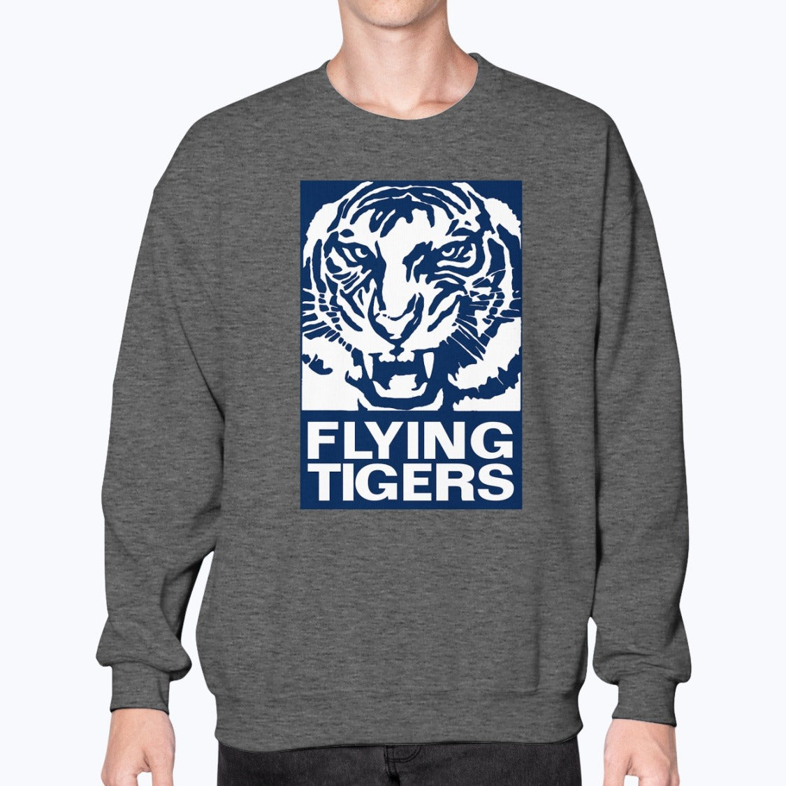 Flying Tigers Unisex Sweatshirt - Dark Heather - Model