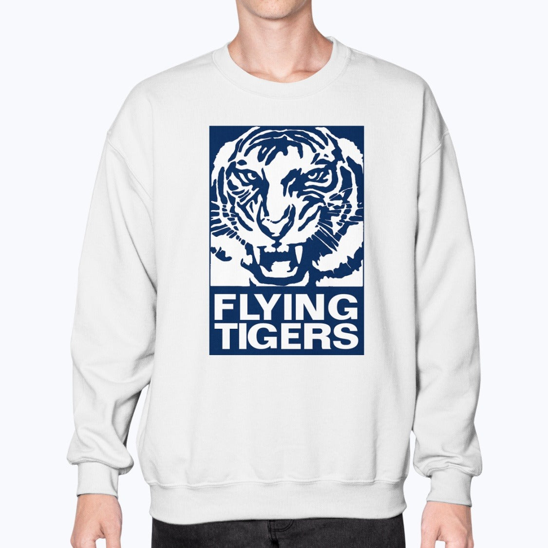 Flying Tigers Unisex Sweatshirt - White - Model