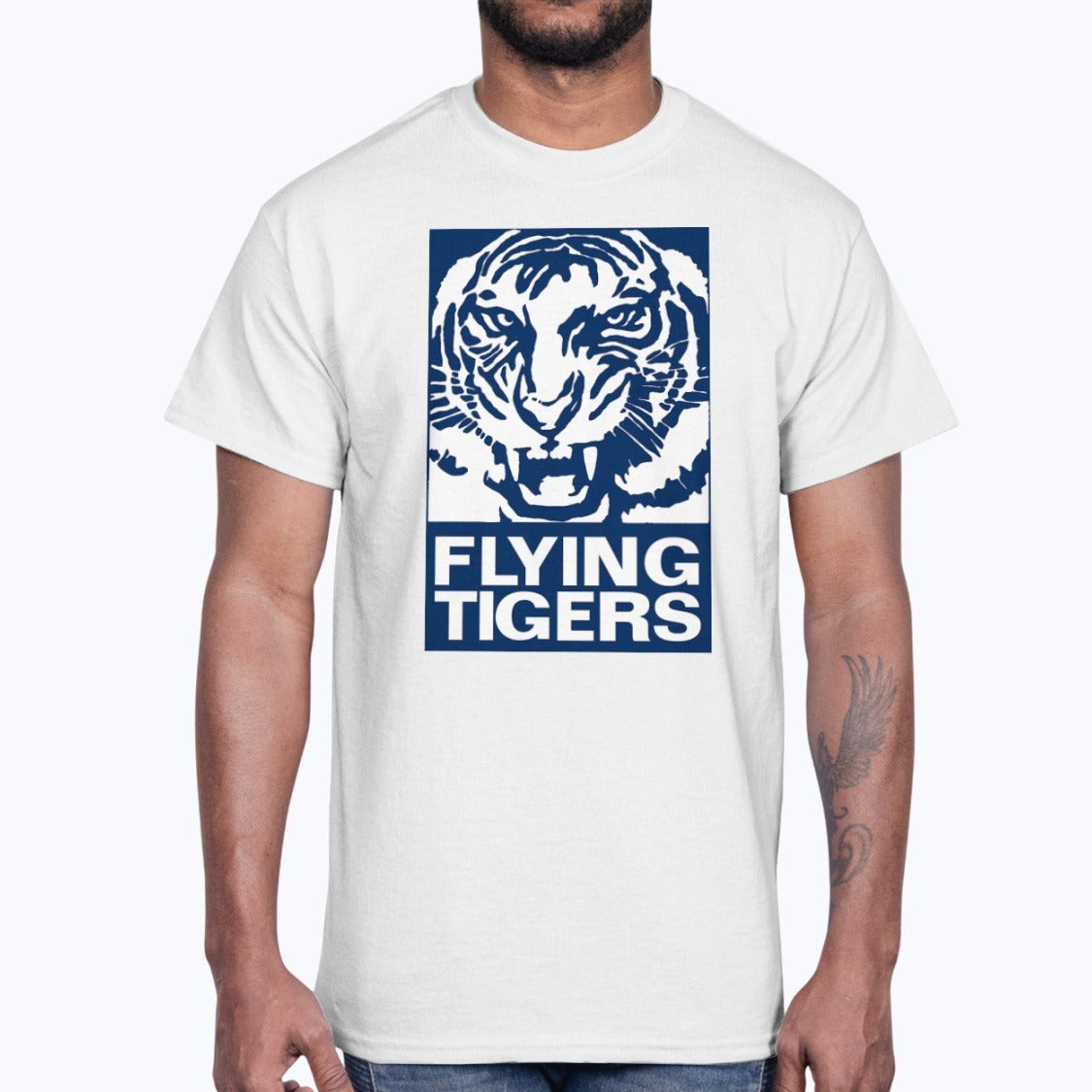Flying Tigers Unisex T-Shirt - White - Model
