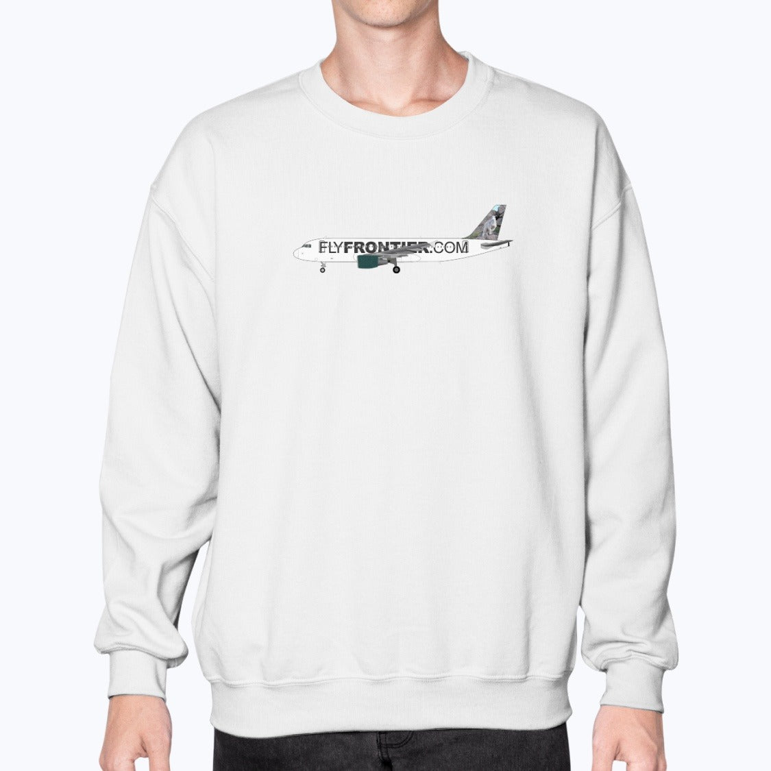Frontier Airlines A320 Unisex Sweatshirt - White - Model