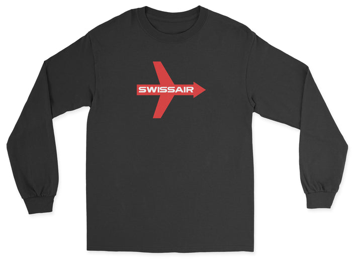 Swissair Unisex Long Sleeve T-Shirt - Black