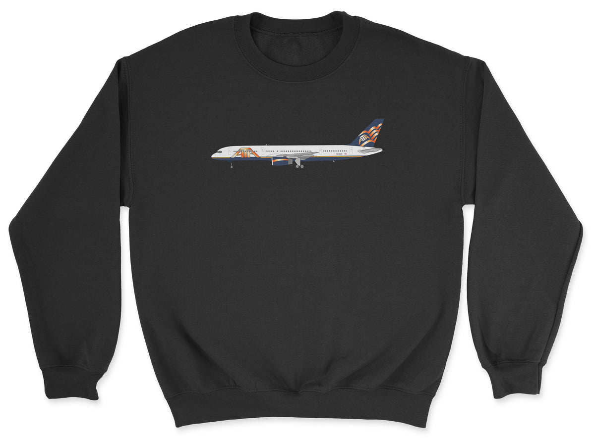 ATA Airlines Boeing 757 Unisex Sweatshirt - Black
