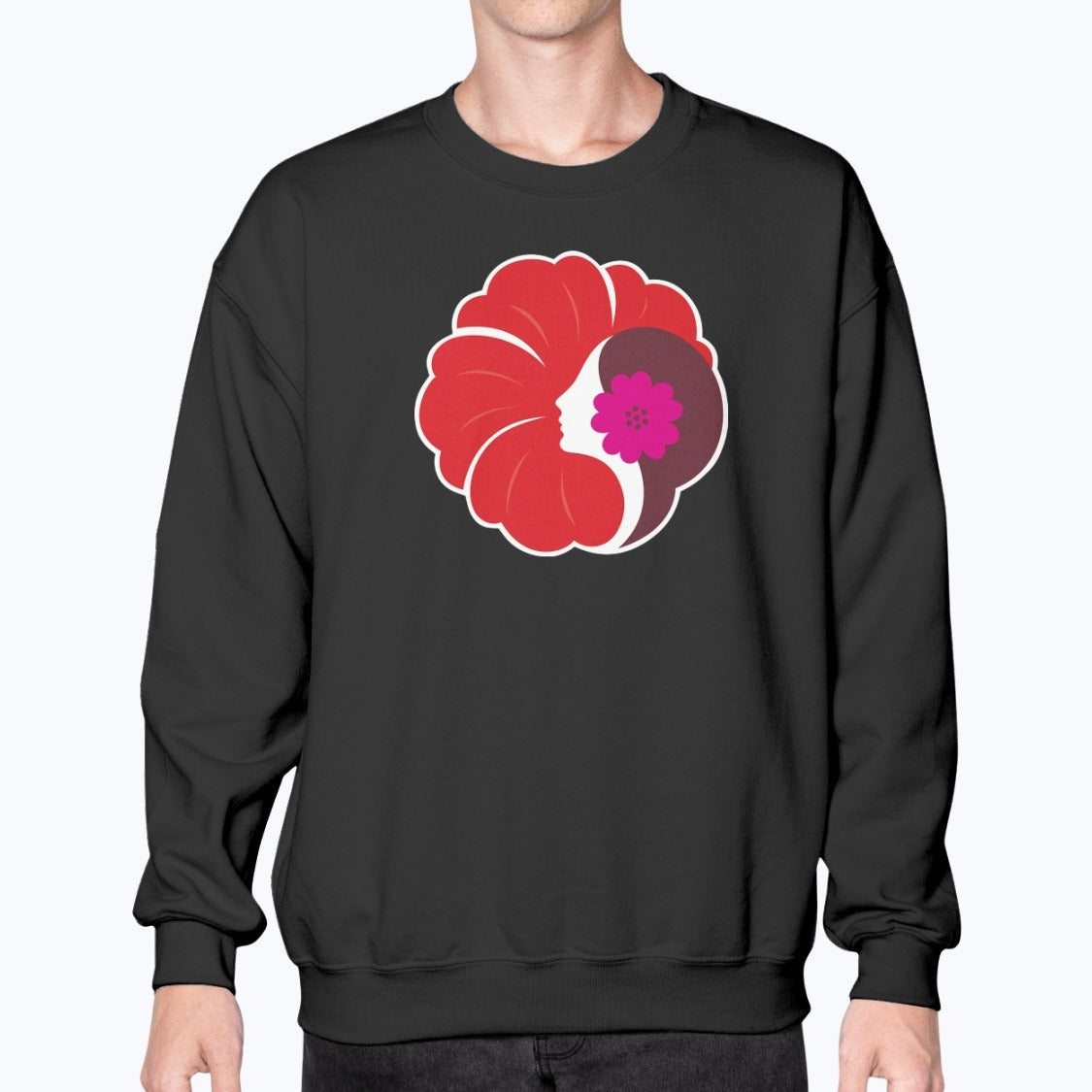 Hawaiian Airlines 1973 Unisex Sweatshirt - Black - Model