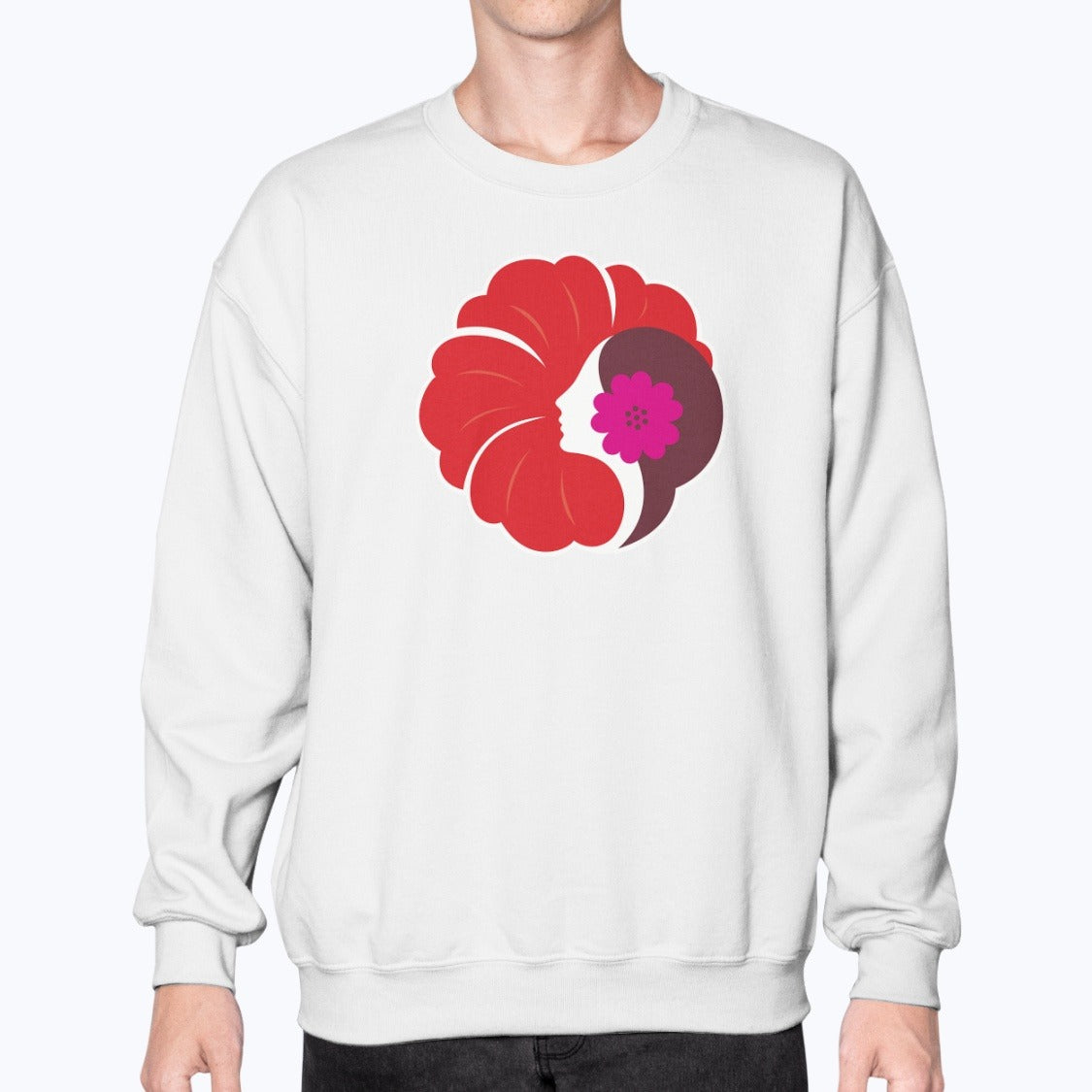 Hawaiian Airlines 1973 Unisex Sweatshirt - White - Model