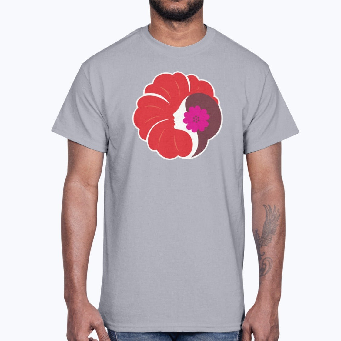 Hawaiian Airlines 1973 Unisex T-Shirt - Sport Grey - Model