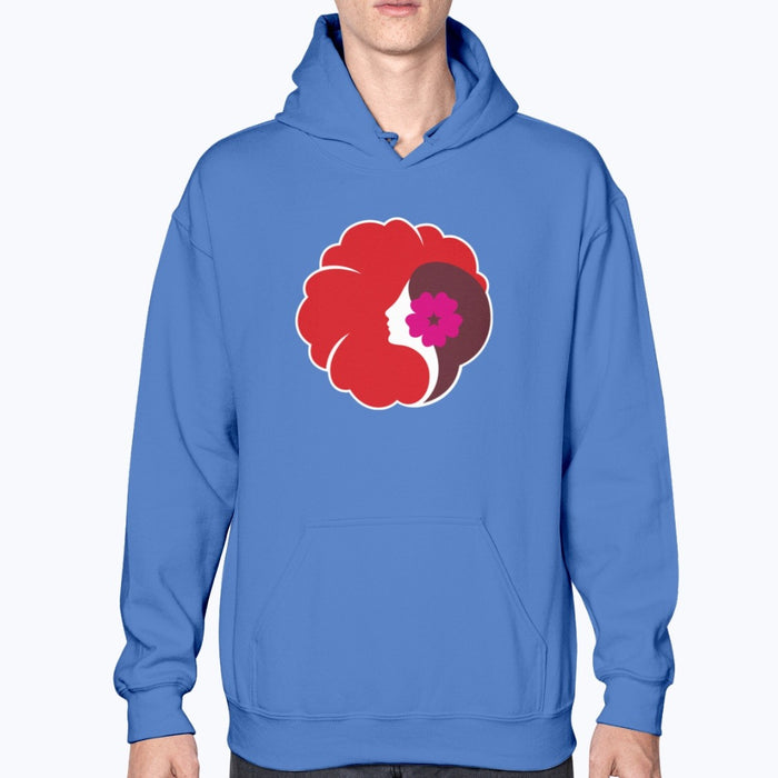 Hawaiian Airlines 1990 Unisex Hoodie - Royal Blue - Model