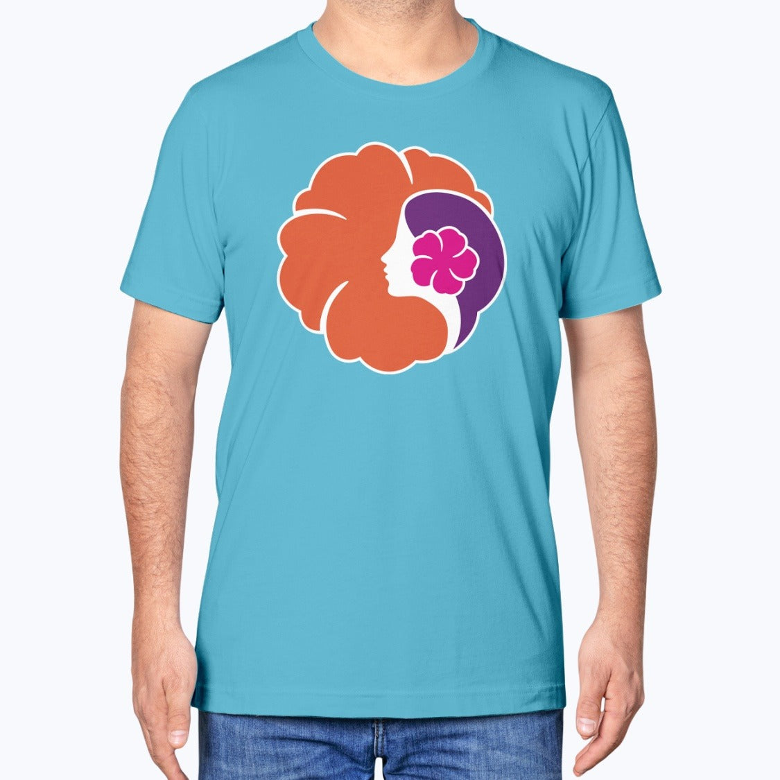 Hawaiian Airlines 1995 Unisex T-Shirt - Aqua - Model