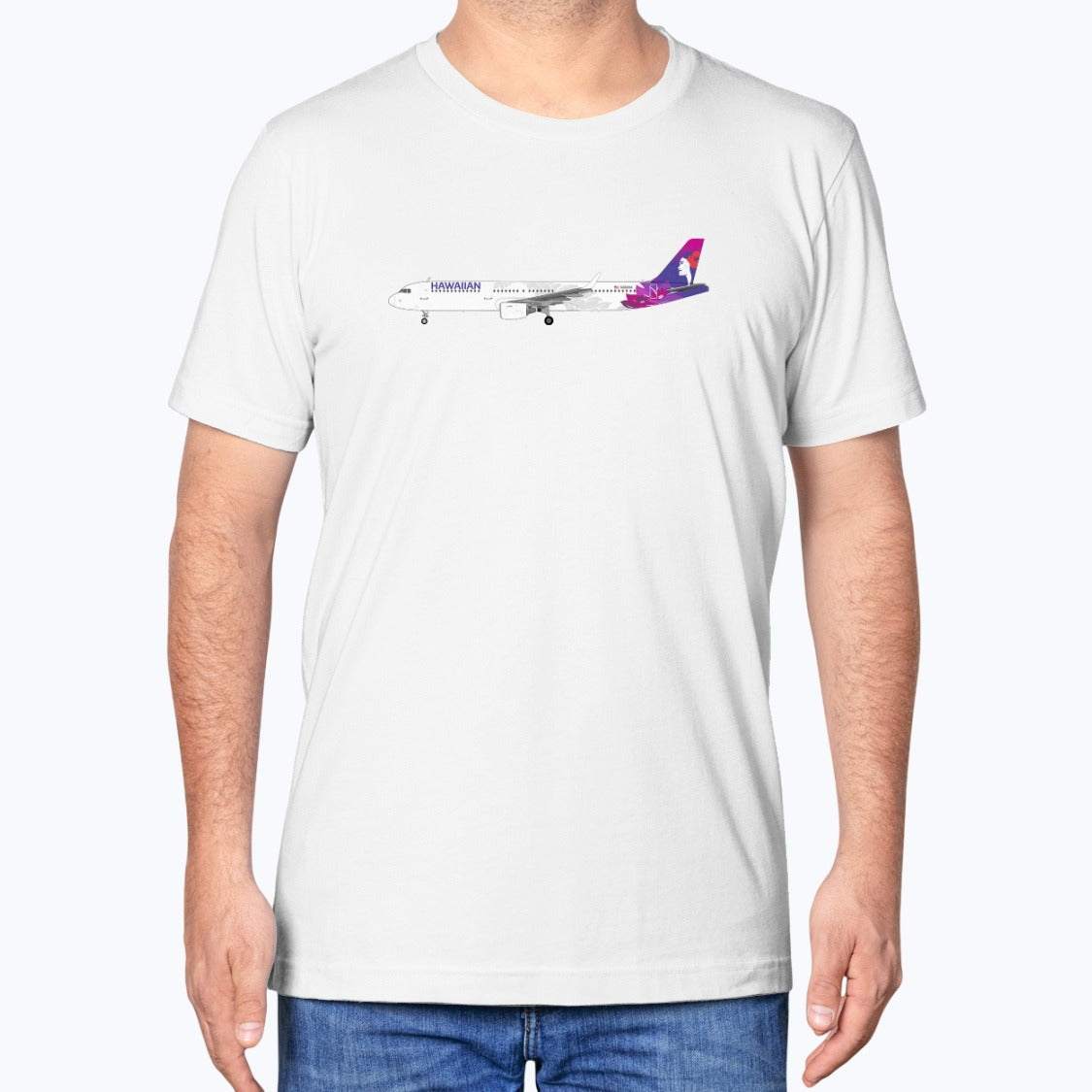 Hawaiian Airlines Airbus A321 Unisex T-Shirt - White - Model