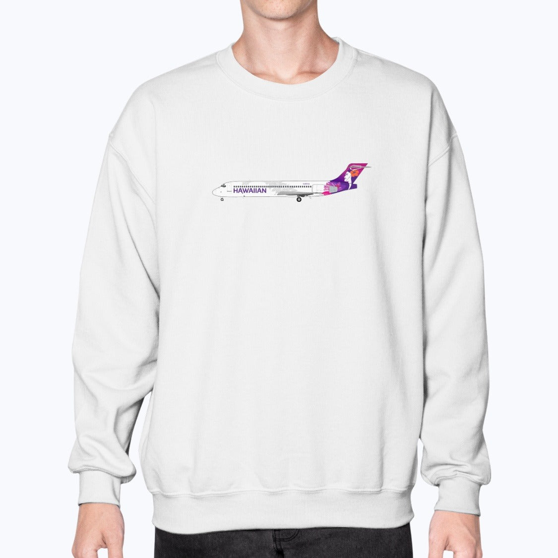 Hawaiian Airlines B717 Unisex Sweatshirt - White - Model