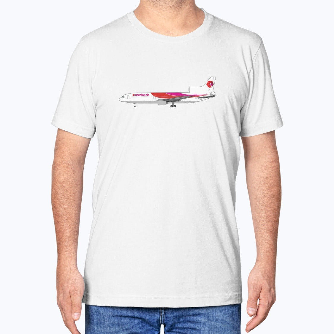 Hawaiian Airlines L-1011 Unisex T-Shirt - White - Model