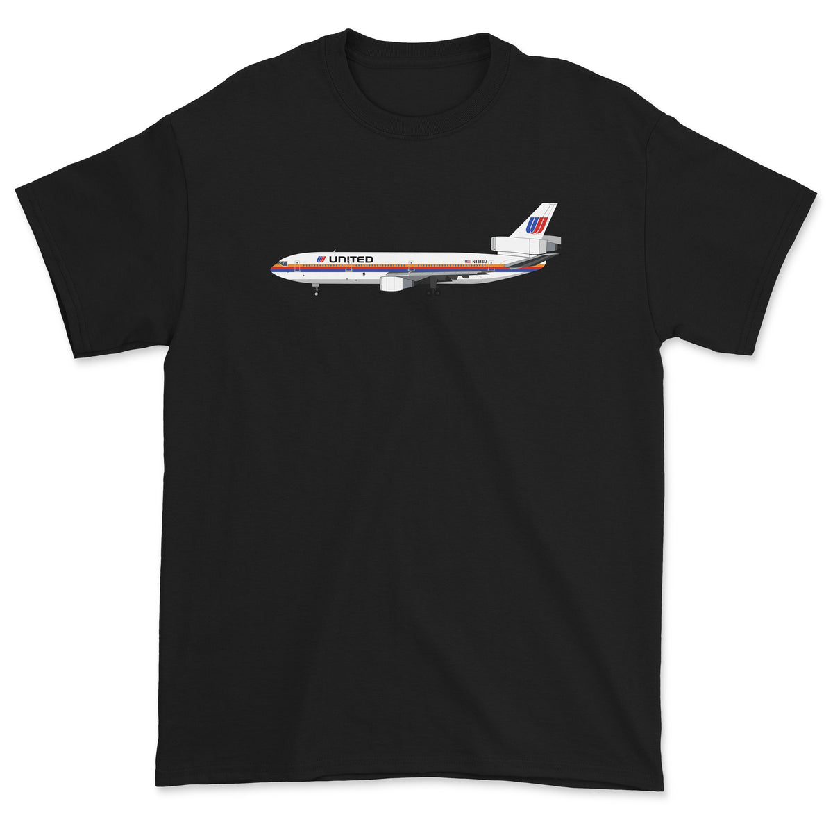 United Airlines Mcdonnell Douglas DC-10 Unisex T-Shirt - Black