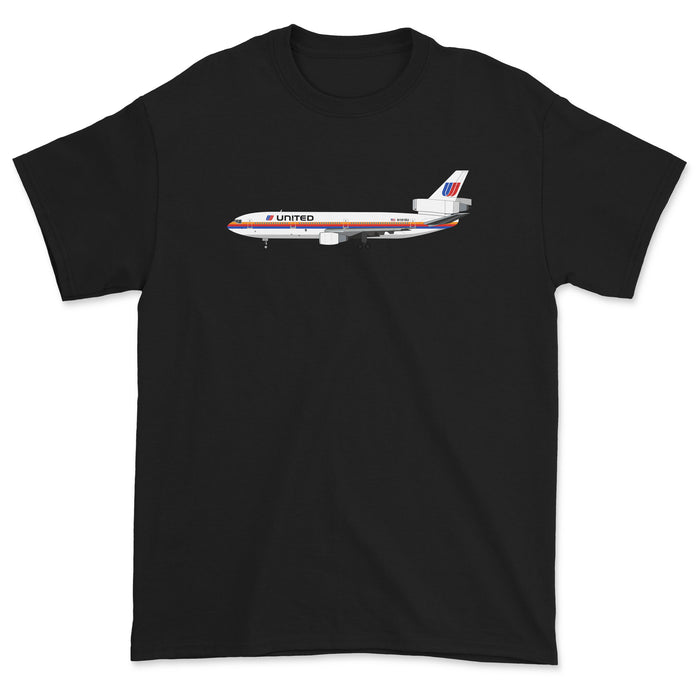 United Airlines Mcdonnell Douglas DC-10 Unisex T-Shirt - Black