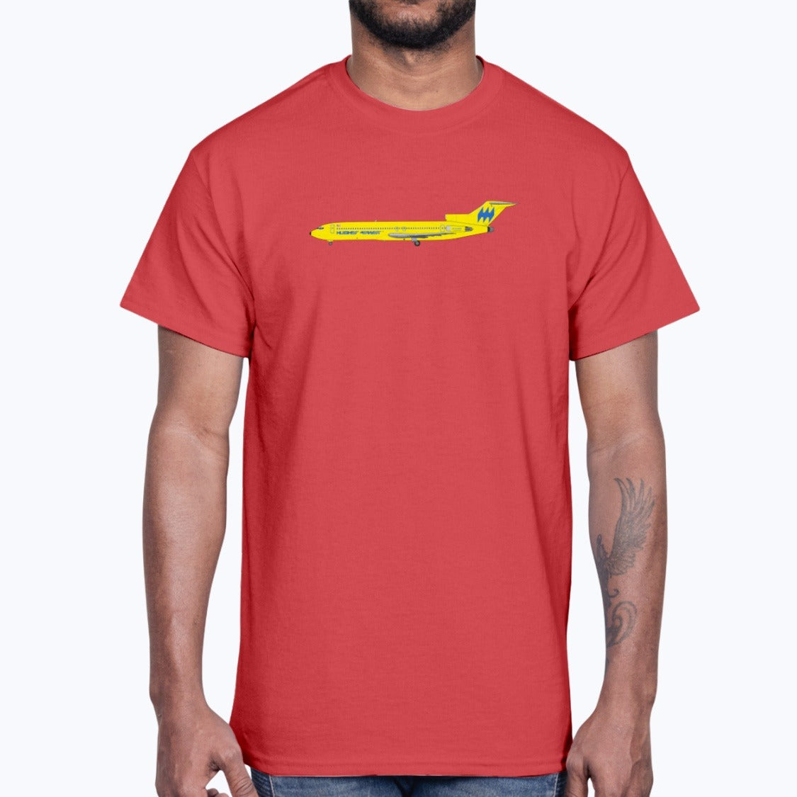 Hughes Airwest B727 Unisex T-Shirt - Red - Model
