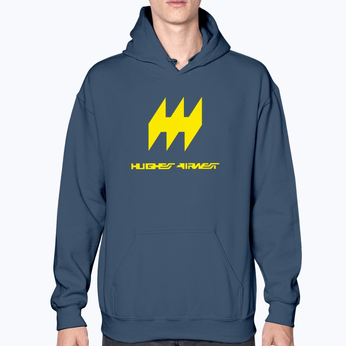 Hughes Airwest Unisex Hoodie - Navy - Model
