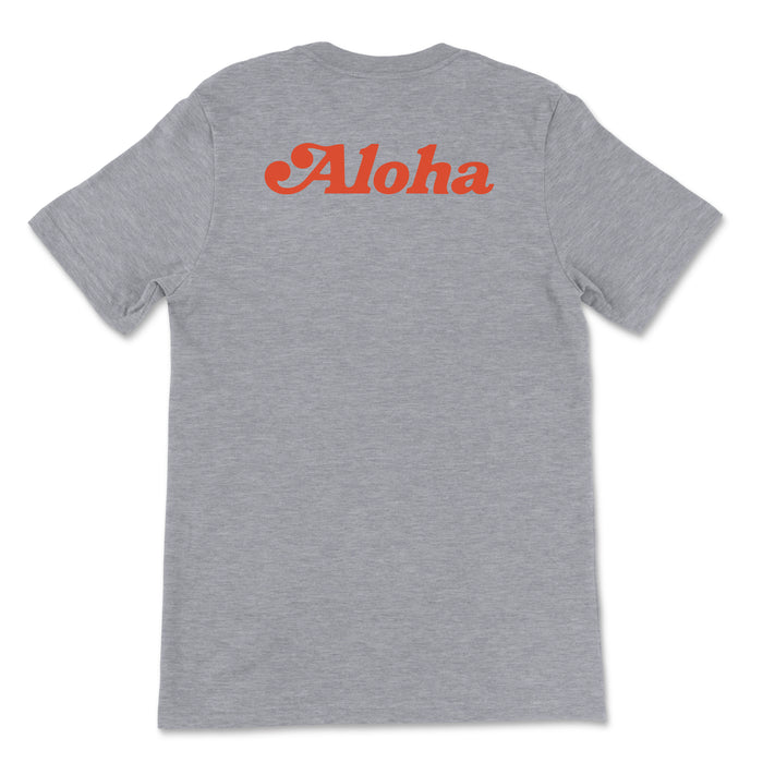 Aloha Airlines Unisex T-Shirt Printed On The Back - Athletic Heather