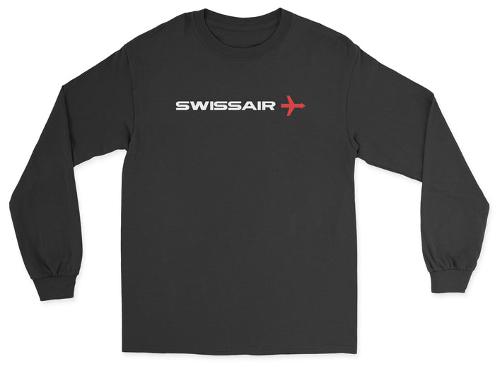Swissair Unisex Long Sleeve T-Shirt - Black