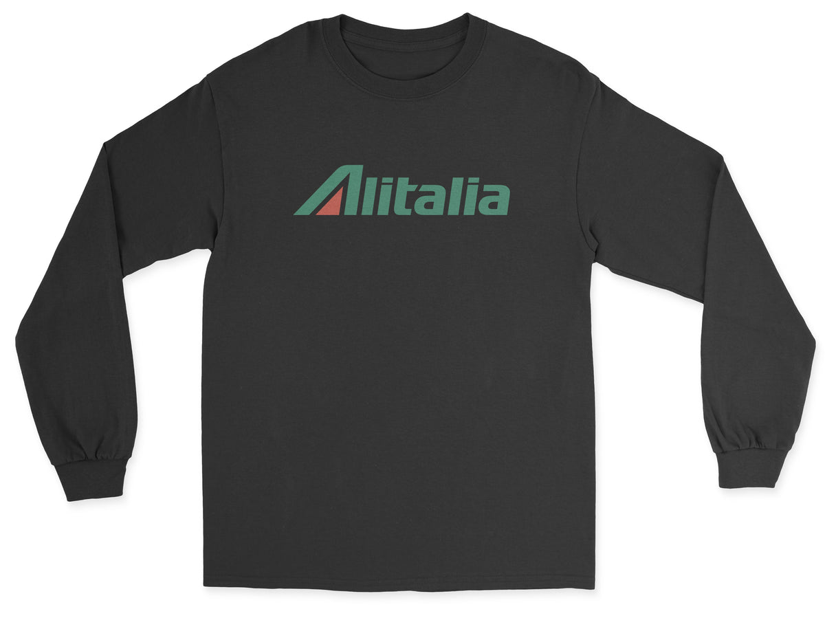 Alitalia Unisex Long Sleeve T-Shirt - Black