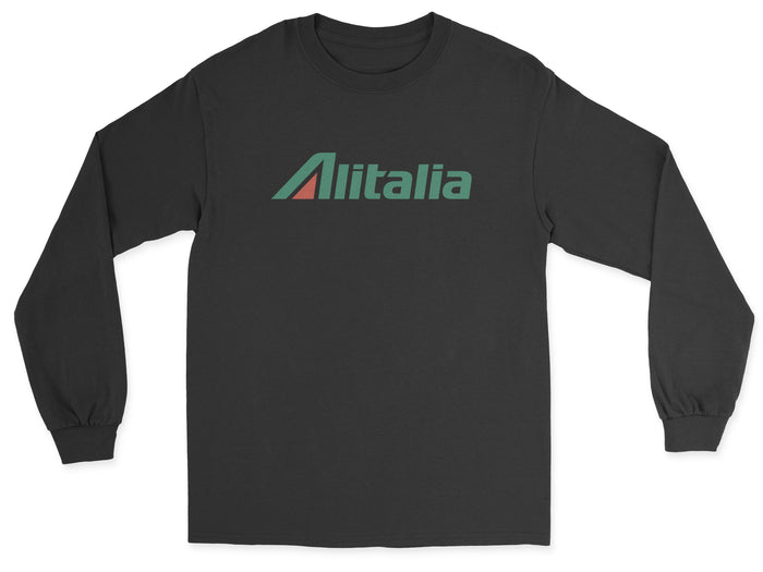 Alitalia Unisex Long Sleeve T-Shirt - Black