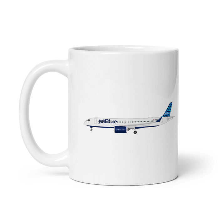 JetBlue A220 Coffee Mug - White - 11 oz - Right