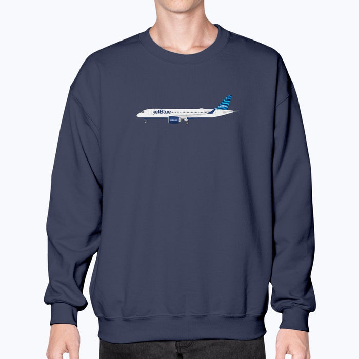 JetBlue A220 Unisex Sweatshirt - Navy - Model