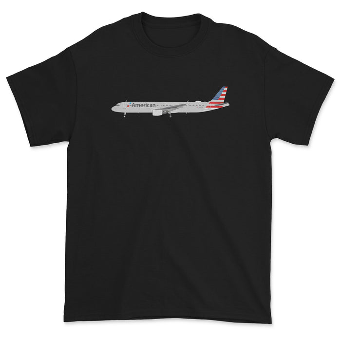 American Airlines Airbus A321 Unisex T-Shirt - Black