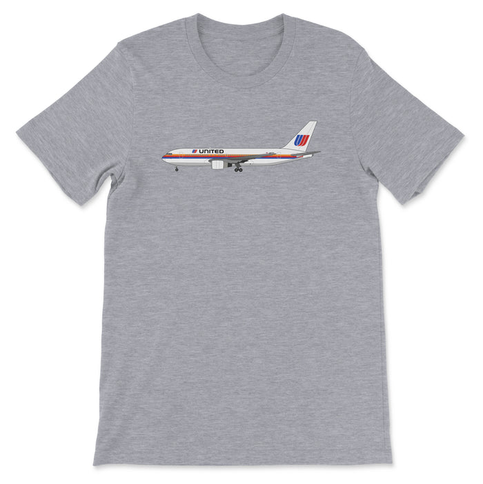 United Airlines Boeing 767 Unisex T-Shirt - Athletic Heather