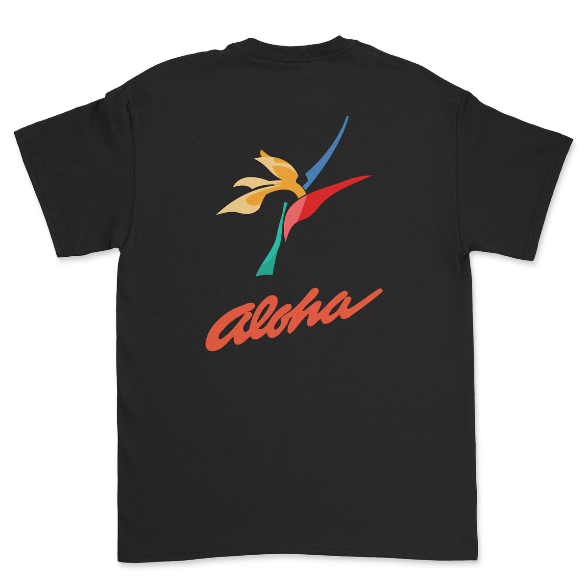 Aloha Airlines Unisex T-Shirt Printed On The Back - Black