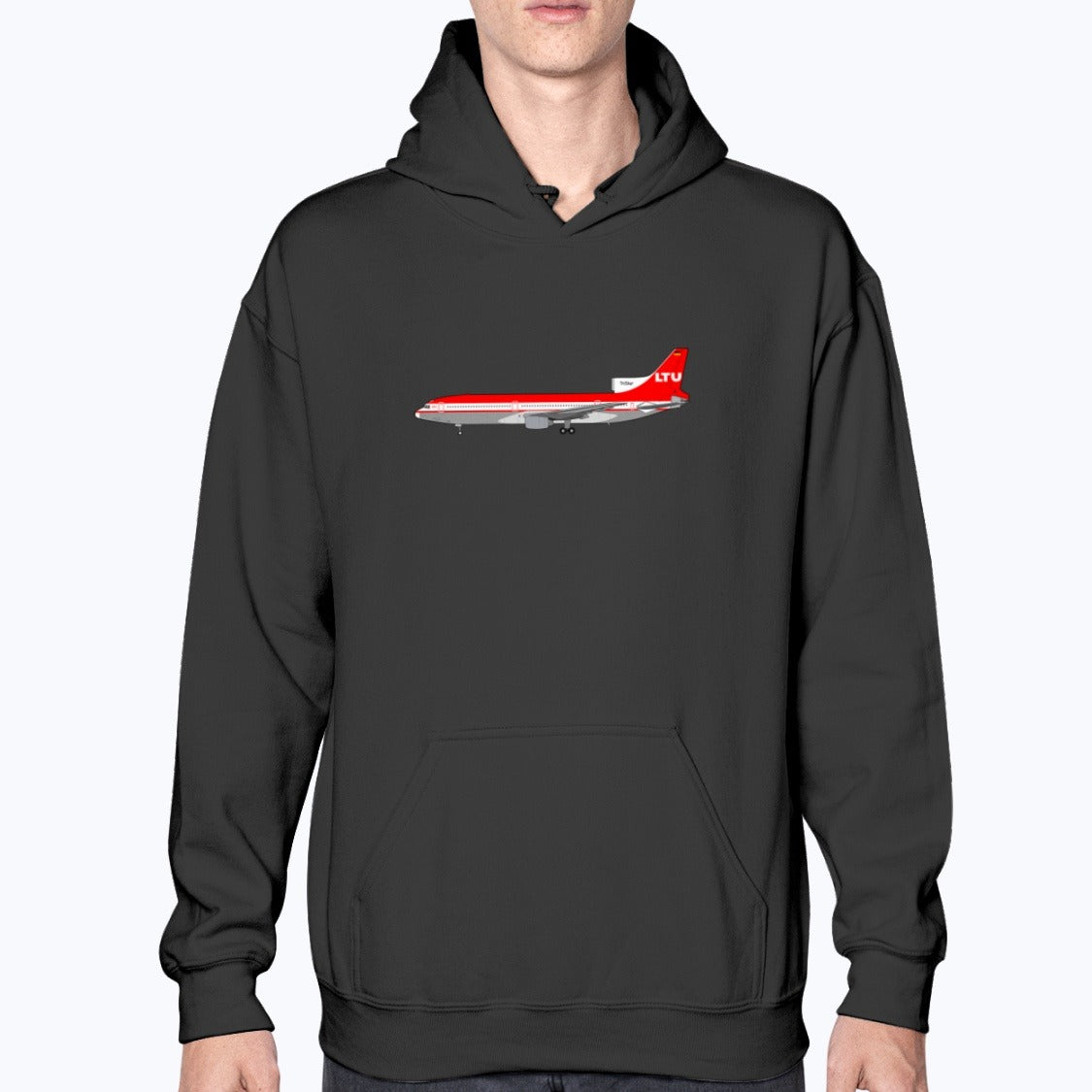 LTU L-1011 Unisex Hoodie - Black - Model