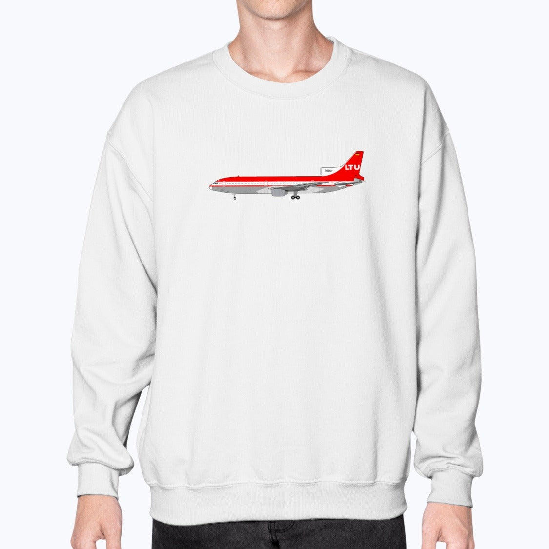 LTU L-1011 Unisex Sweatshirt - White - Model