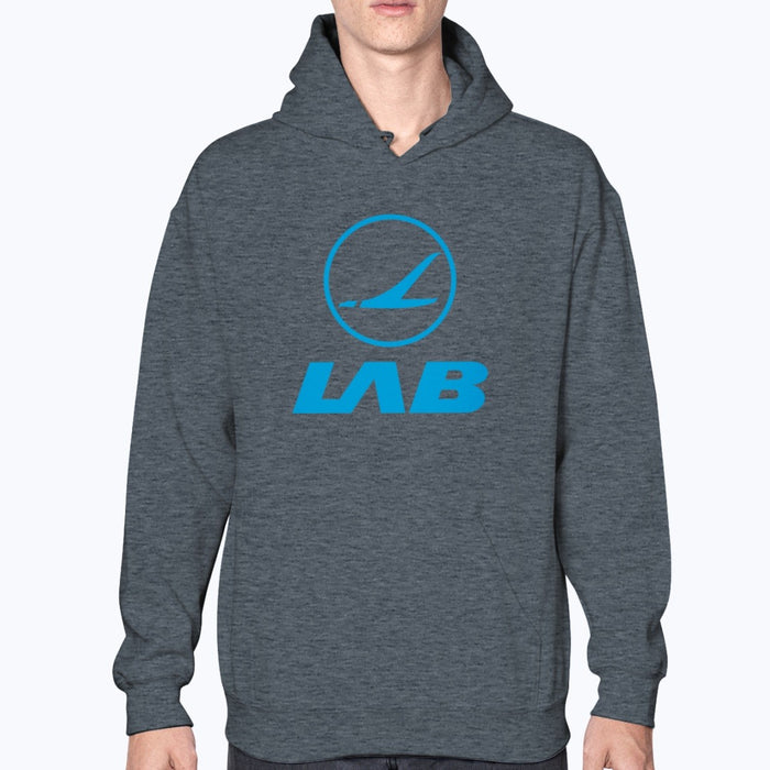 Lloyd Aereo Boliviano Unisex Hoodie - Dark Heather - Model