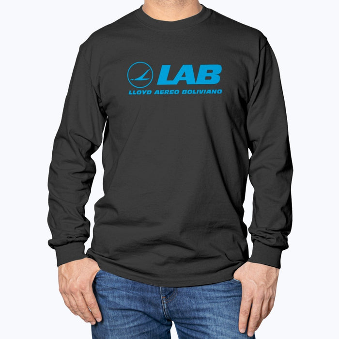 Lloyd Aereo Boliviano Unisex Long Sleeve T-Shirt - Black - Model