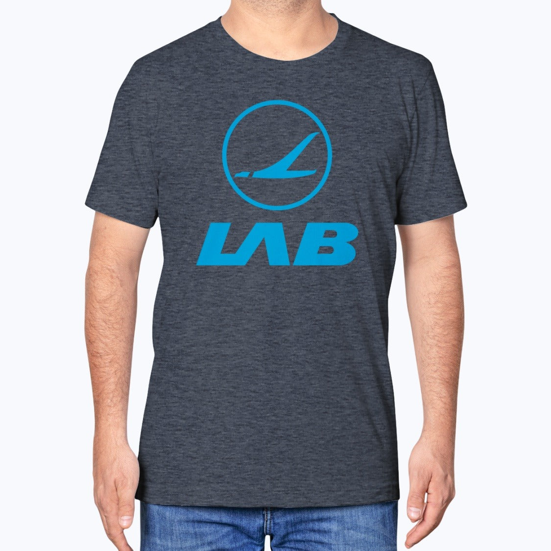 Lloyd Aereo Boliviano Unisex T-Shirt - Heather Navy - Model
