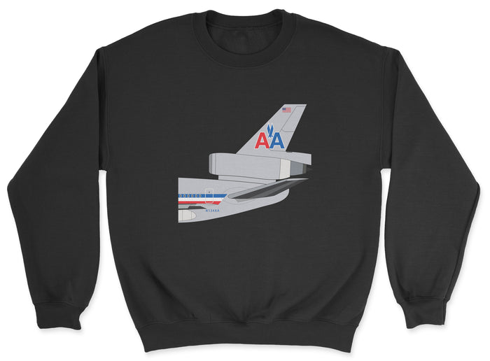 American Airlines Mcdonnell Douglas DC-10 Tail Section Unisex Sweatshirt - Black