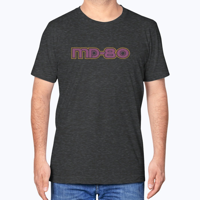 McDonnell Douglas MD-80 Unisex T-Shirt - Dark Grey Heather - Model