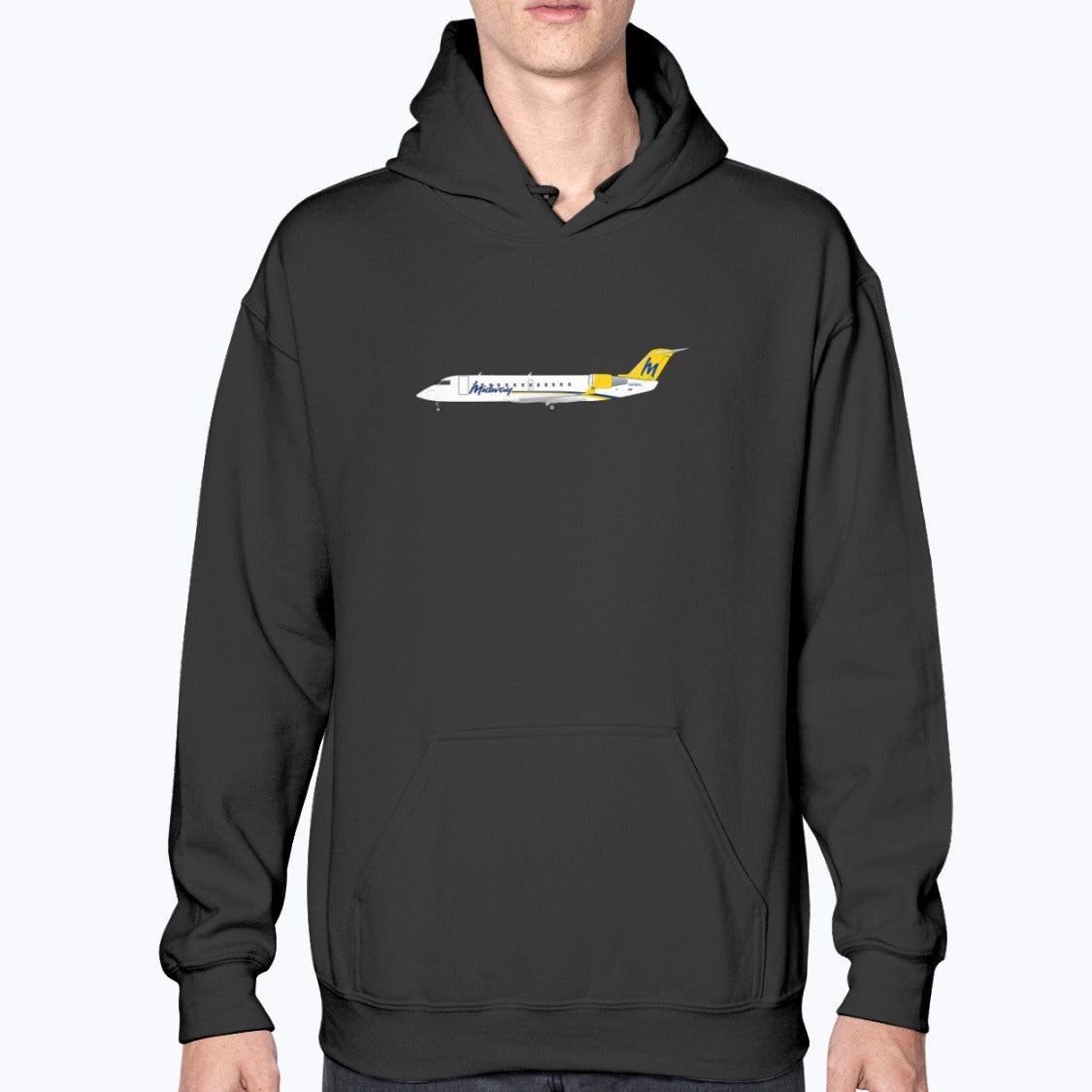 Midway Airlines CRJ Unisex Hoodie - Black - Model