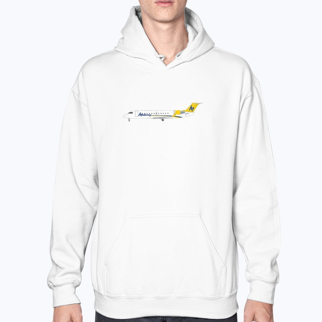 Midway Airlines CRJ Unisex Hoodie - White - Model