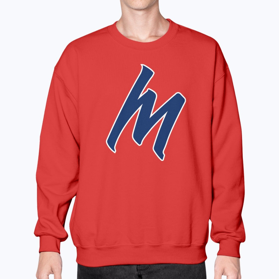 Midway Airlines Unisex Sweatshirt - Red - Model